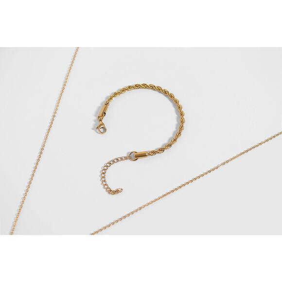 Rope Chain Bracelet / Anklet - Silver - Picture 13 of 16